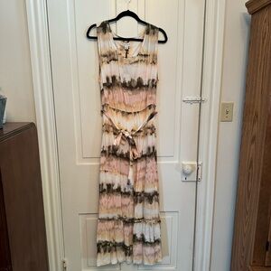 ✨ava & viv tie dye print sleeveless tiered tie waist maxi dress✨